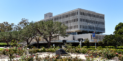 aldrich hall from the rose garden