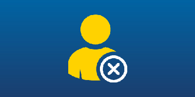 employee with x icon